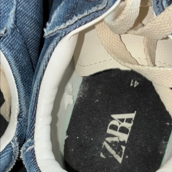Zara Denim Blue and Cream Casual Sneakers - Picture 10 of 10